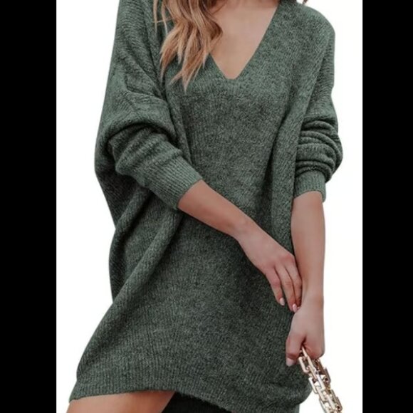 NWT Sage Green Sweater Dress - Picture 1 of 6